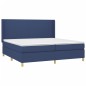 vidaXL Cama box spring colchón y luces LED tela azul 200x200 cm vidaXL Cama box spring colchón y luces LED tela azul 200x200 cm