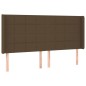 vidaXL Cama box spring colchón luces LED tela marrón oscuro 200x200 cm vidaXL Cama box spring colchón luces LED tela marrón oscuro 200x200 cm