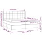 vidaXL Cama box spring colchón luces LED tela marrón oscuro 200x200 cm vidaXL Cama box spring colchón luces LED tela marrón oscuro 200x200 cm
