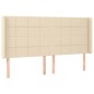 vidaXL Cama box spring colchón y luces LED tela crema 200x200 cm