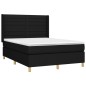 vidaXL Cama box spring colchón y luces LED tela negro 140x200 cm vidaXL Cama box spring colchón y luces LED tela negro 140x200 cm