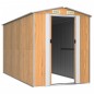 vidaXL Cobertizo jardín acero galvanizado marrón claro 192x357x223 cm vidaXL Cobertizo jardín acero galvanizado marrón claro 192x357x223 cm