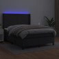 vidaXL Cama box spring colchón y LED cuero sintético negro 140x190 cm vidaXL Cama box spring colchón y LED cuero sintético negro 140x190 cm