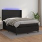 vidaXL Cama box spring colchón y LED cuero sintético negro 140x200 cm vidaXL Cama box spring colchón y LED cuero sintético negro 140x200 cm