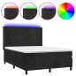 vidaXL Cama box spring colchón y LED terciopelo negro 140x200 cm vidaXL Cama box spring colchón y LED terciopelo negro 140x200 cm