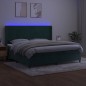vidaXL Cama box spring colchón y LED terciopelo verde oscuro 200x200cm vidaXL Cama box spring colchón y LED terciopelo verde oscuro 200x200cm