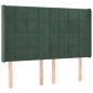 vidaXL Cama box spring colchón y LED terciopelo verde oscuro 140x200cm