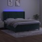 vidaXL Cama box spring colchón y LED terciopelo verde oscuro 180x200cm vidaXL Cama box spring colchón y LED terciopelo verde oscuro 180x200cm
