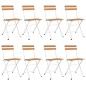 vidaXL Sillas cafetería plegables 8 uds acero y madera maciza acacia vidaXL Sillas cafetería plegables 8 uds acero y madera maciza acacia