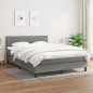 vidaXL Cama box spring con colchón tela gris oscuro 140x200 cm vidaXL Cama box spring con colchón tela gris oscuro 140x200 cm