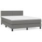 vidaXL Cama box spring con colchón tela gris oscuro 140x200 cm vidaXL Cama box spring con colchón tela gris oscuro 140x200 cm