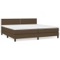 vidaXL Cama box spring con colchón tela marrón oscuro 200x200 cm vidaXL Cama box spring con colchón tela marrón oscuro 200x200 cm