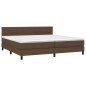 vidaXL Cama box spring con colchón tela marrón oscuro 200x200 cm vidaXL Cama box spring con colchón tela marrón oscuro 200x200 cm