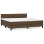 vidaXL Cama box spring con colchón tela marrón oscuro 200x200 cm vidaXL Cama box spring con colchón tela marrón oscuro 200x200 cm
