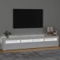 vidaXL Mueble de TV con luces LED blanco brillante 210x35x40 cm vidaXL Mueble de TV con luces LED blanco brillante 210x35x40 cm