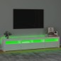 vidaXL Mueble de TV con luces LED blanco brillante 210x35x40 cm vidaXL Mueble de TV con luces LED blanco brillante 210x35x40 cm
