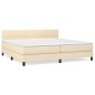 vidaXL Cama box spring con colchón tela color crema 200x200 cm vidaXL Cama box spring con colchón tela color crema 200x200 cm