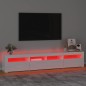 vidaXL Mueble de TV con luces LED blanco brillante 210x35x40 cm vidaXL Mueble de TV con luces LED blanco brillante 210x35x40 cm