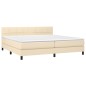 vidaXL Cama box spring con colchón tela color crema 200x200 cm vidaXL Cama box spring con colchón tela color crema 200x200 cm