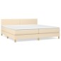 vidaXL Cama box spring con colchón tela color crema 200x200 cm vidaXL Cama box spring con colchón tela color crema 200x200 cm