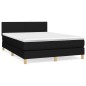 vidaXL Cama box spring con colchón tela negro 140x200 cm vidaXL Cama box spring con colchón tela negro 140x200 cm