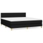 vidaXL Cama box spring con colchón tela negro 160x200 cm vidaXL Cama box spring con colchón tela negro 160x200 cm