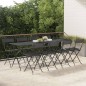 vidaXL Sillas cafetería plegables 8 uds acero y ratán sintético negro