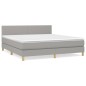 vidaXL Cama box spring con colchón tela gris claro 180x200 cm vidaXL Cama box spring con colchón tela gris claro 180x200 cm