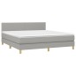 vidaXL Cama box spring con colchón tela gris claro 180x200 cm vidaXL Cama box spring con colchón tela gris claro 180x200 cm