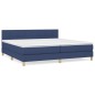 vidaXL Cama box spring con colchón tela azul 200x200 cm vidaXL Cama box spring con colchón tela azul 200x200 cm