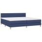 vidaXL Cama box spring con colchón tela azul 200x200 cm vidaXL Cama box spring con colchón tela azul 200x200 cm