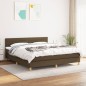 vidaXL Cama box spring con colchón tela marrón oscuro 180x200 cm vidaXL Cama box spring con colchón tela marrón oscuro 180x200 cm