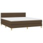 vidaXL Cama box spring con colchón tela marrón oscuro 180x200 cm vidaXL Cama box spring con colchón tela marrón oscuro 180x200 cm