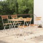 vidaXL Muebles cafetería plegables 5 pzas madera maciza acacia y acero vidaXL Muebles cafetería plegables 5 pzas madera maciza acacia y acero