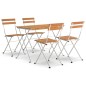 vidaXL Muebles cafetería plegables 5 pzas madera maciza acacia y acero vidaXL Muebles cafetería plegables 5 pzas madera maciza acacia y acero