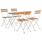 vidaXL Muebles cafetería plegables 5 pzas madera maciza acacia y acero vidaXL Muebles cafetería plegables 5 pzas madera maciza acacia y acero