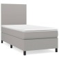 vidaXL Cama box spring con colchón tela gris claro 90x200 cm vidaXL Cama box spring con colchón tela gris claro 90x200 cm