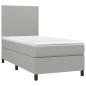 vidaXL Cama box spring con colchón tela gris claro 90x200 cm vidaXL Cama box spring con colchón tela gris claro 90x200 cm