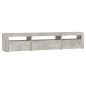 vidaXL Mueble de TV con luces LED gris hormigón 195x35x40 cm