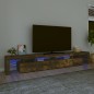 vidaXL Mueble de TV con luces LED color roble ahumado 260x36,5x40 cm vidaXL Mueble de TV con luces LED color roble ahumado 260x36,5x40 cm