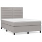 vidaXL Cama box spring con colchón tela gris claro 140x190 cm vidaXL Cama box spring con colchón tela gris claro 140x190 cm