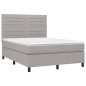 vidaXL Cama box spring con colchón tela gris claro 140x190 cm vidaXL Cama box spring con colchón tela gris claro 140x190 cm