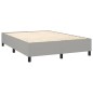 vidaXL Cama box spring con colchón tela gris claro 140x190 cm vidaXL Cama box spring con colchón tela gris claro 140x190 cm