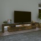 vidaXL Mueble de TV con luces LED color roble ahumado 260x36,5x40 cm vidaXL Mueble de TV con luces LED color roble ahumado 260x36,5x40 cm