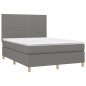 vidaXL Cama box spring con colchón tela gris oscuro 140x200 cm vidaXL Cama box spring con colchón tela gris oscuro 140x200 cm