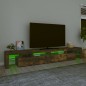 vidaXL Mueble de TV con luces LED color roble ahumado 260x36,5x40 cm vidaXL Mueble de TV con luces LED color roble ahumado 260x36,5x40 cm