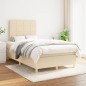 vidaXL Cama box spring con colchón tela color crema 120x200 cm vidaXL Cama box spring con colchón tela color crema 120x200 cm