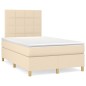 vidaXL Cama box spring con colchón tela color crema 120x200 cm vidaXL Cama box spring con colchón tela color crema 120x200 cm