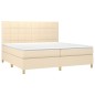 vidaXL Cama box spring con colchón tela color crema 200x200 cm vidaXL Cama box spring con colchón tela color crema 200x200 cm