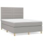 vidaXL Cama box spring con colchón tela gris claro 140x200 cm vidaXL Cama box spring con colchón tela gris claro 140x200 cm